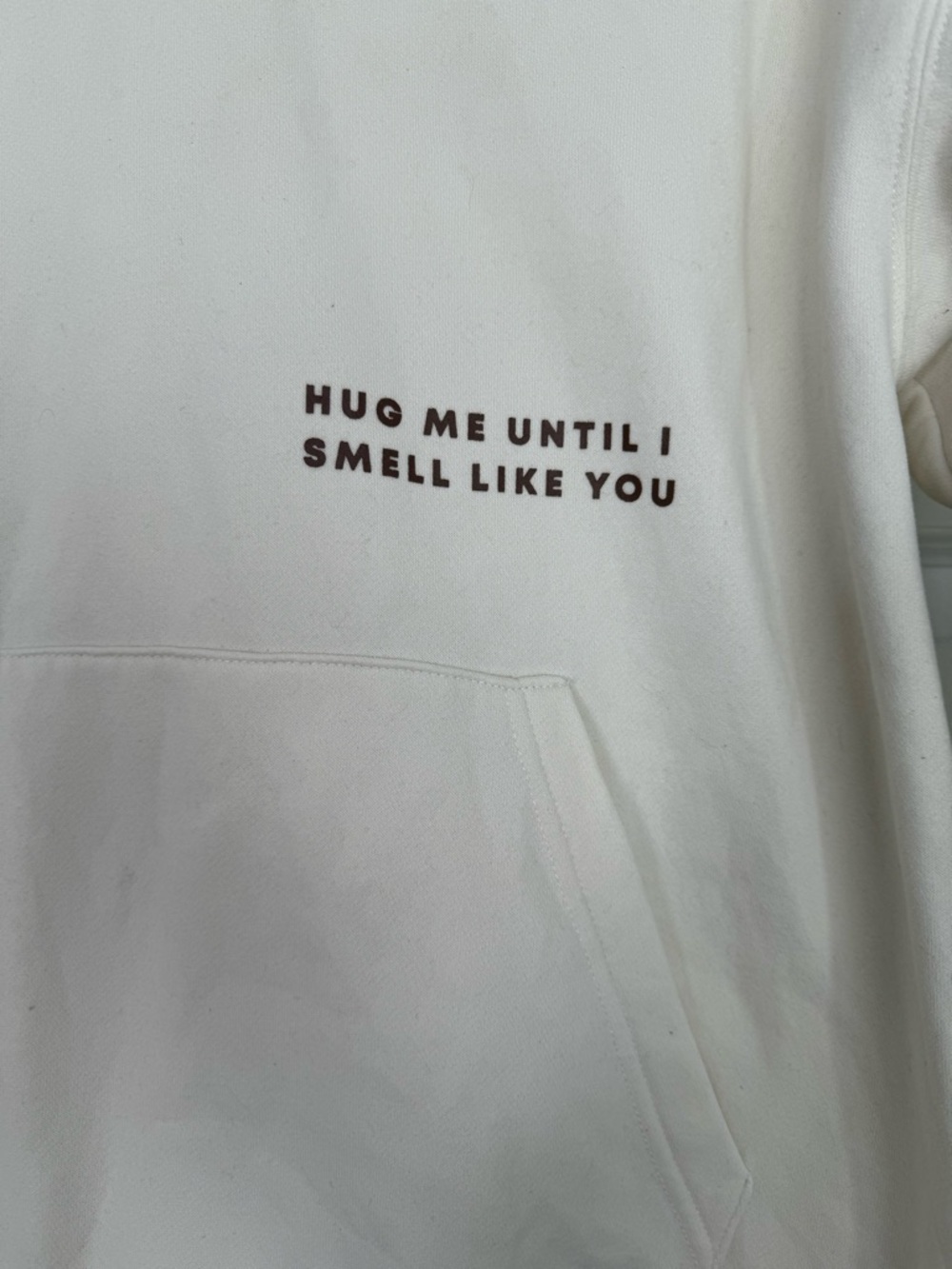 Grey Cloud Hug Me Until I Smell Like You Hoodie - White, Size Medium - Picture 2 of 5
